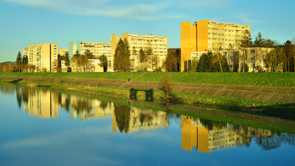 Fototapeta premium Residential buildings of Aleea Carpati in Targu Mures, Transylvania.