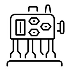 A line style icon showing cnc machine