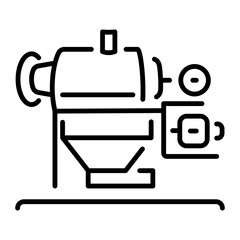 A line style icon showing oil press