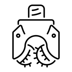 An outline style icon depicting drilling head
