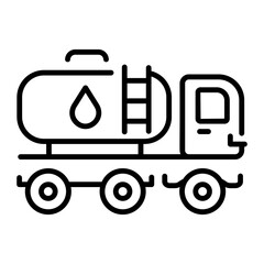 An outline style icon depicting oil truck