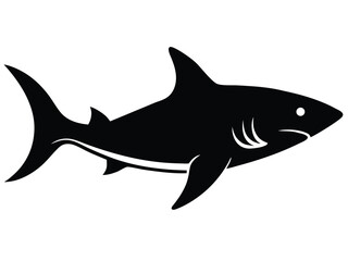 shark swimming silhouette vector icon