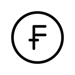 Obraz premium swiss franc money currency outline icon vector design good for web or mobile app
