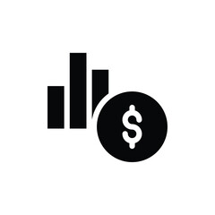 chart and money solid icon vector design good for web or mobile app