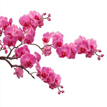 Exquisite pink orchid blossoms captured in delicate detail, a symbol of beauty and elegance