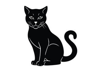 sitting wildcat silhouette vector icon