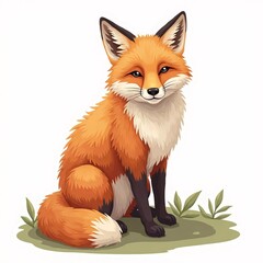 Fototapeta premium A charming cartoon illustration of a fox, designed in a cute and playful style. Ideal for children’s content, character mascots, forest-themed projects, and creative commercial use. 