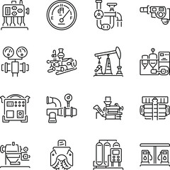 Set of Industrial Tool Line Style Icons 

