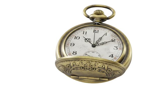 Antique brass pocket watch on black shows time. Victorian, time, mystery, branding, video, product photography.