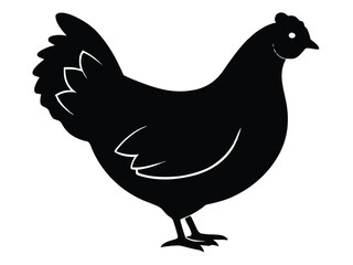 standing hen silhouette vector icon