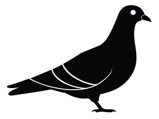 standing pigeon silhouette vector icon