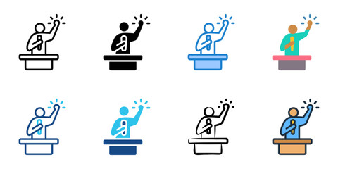 Speeches icon set multiple style collection 
