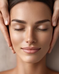 a woman getting a face massage treatment