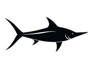 Obraz premium swordfish silhouette vector icon