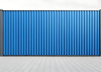 Blue corrugated metal panels