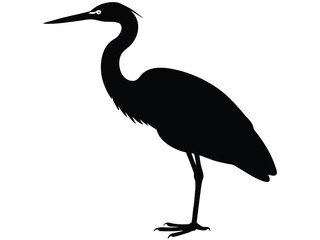 Obraz premium tall heron silhouette vector icon