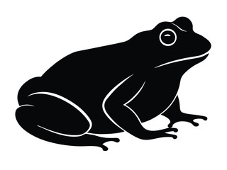 toad sitting silhouette vector icon