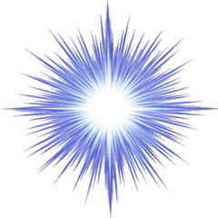Obraz premium Bright Blue Starburst Bursting isolated on a transparent background