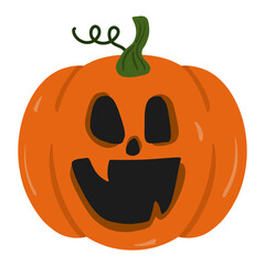 Funny Cartoon Pumpkin Jack O Lantern Halloween Illustration