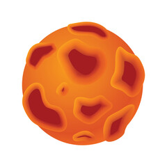 A stunning orange planet vector image in pseudo 3D style