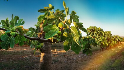 Lush Fig Tree Abundant Ripe Figs