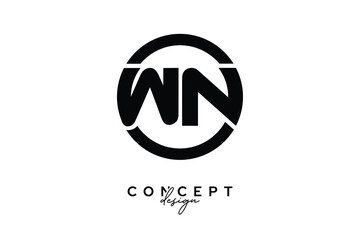 WN Creative Circle Monogram Logo Design – Modern Branding Concept