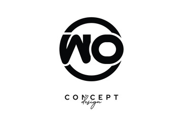 WO Creative Circle Monogram Logo Design – Modern Branding Concept