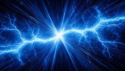 Stylized Blue Lightning Dynamic Energy Burst Abstract Fractal Design High Contrast Electric Wallpaper Dynamic