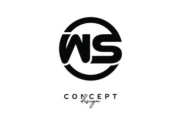 WS Creative Circle Monogram Logo Design – Modern Branding Concept