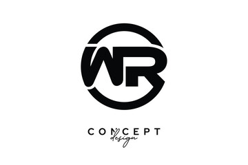 WR Creative Circle Monogram Logo Design – Modern Branding Concept