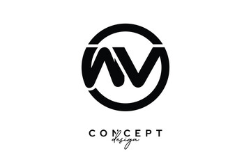 WV Creative Circle Monogram Logo Design – Modern Branding Concept