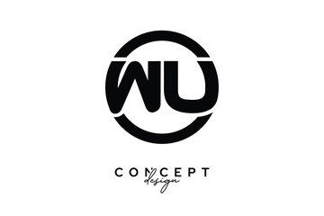 WU Creative Circle Monogram Logo Design – Modern Branding Concept