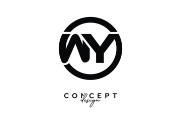 WY Creative Circle Monogram Logo Design – Modern Branding Concept