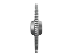 Precision 3D Rendered Silver Worm Gear, High-Resolution Metallic Mechanical Engineering Component, Ideal for Industrial Power Transmission, Modern Automation and Robotics, Isolated Transparent PNG