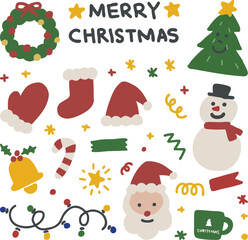 Christmas Doodle Collection – Festive & Fun Illustrations handraw watercolor mark