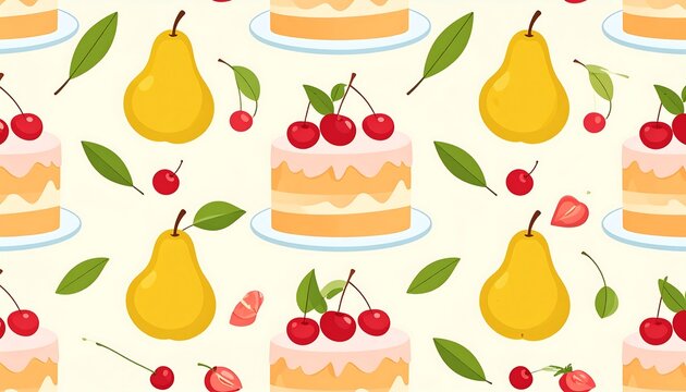 Yummy fruit cake pattern - Powered by Adobe