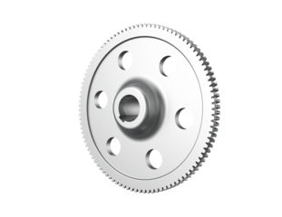 Precision 3D Rendered Silver Worm Gear, High-Resolution Metallic Mechanical Engineering Component, Ideal for Industrial Power Transmission, Modern Automation and Robotics, Isolated Transparent PNG