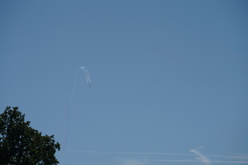 The largest demonstration of Allied military technology and democracy in Central Europe. A demonstration flight of Allied fighters in the sky.