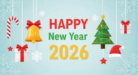 Happy New Year 2026 Celebration Design Festive Greeting