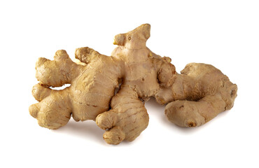 Fresh ginger isolated on a white background.