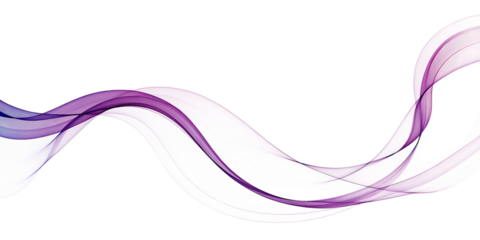 Flowing purple and pink abstract wave design isolated on a transparent background.PNG.AI GENERATED