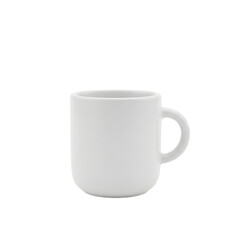 Fototapeta premium A simple white ceramic mug with a comfortable handle isolated on transparent background