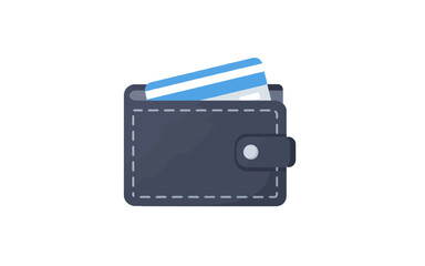 Obraz premium A dark gray wallet with a light blue credit card sticking out of it.