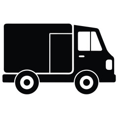 delivery truck vector icon on white background