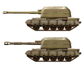 A collection of concepts of self-propelled howitzers based on the T-54 (top: T-54 SPH D-74 122mm, bottom: T-54 SPH D-30 152mm). Individual images, in full size, can be found in the portfolio