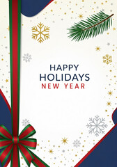 Happy Holidays & New Year Festive Greeting Card Design