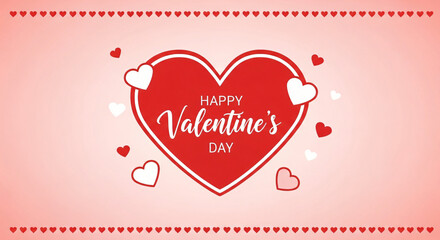 Happy Valentine's Day Greeting Card Design with Hearts
