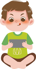 Kid playing game online