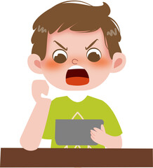 Obraz premium Kid playing game online
