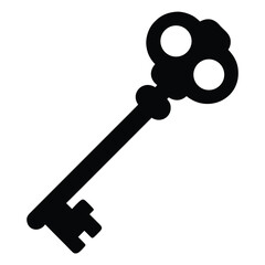 golden key vector icon on white background